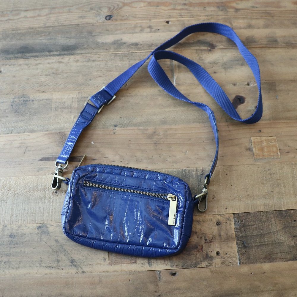 Blue Vegan Leather Matt & Nat Crossbody Bag